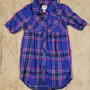 💥3/$18💥Old Navy 5T Blue Plaid Button Up Dress